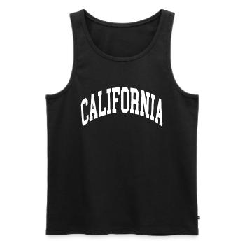 California - Männer Premium Bio Tank Top - Schwarz - Vorne - Michal (187cm)