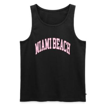 Miami Beach - Men's Premium Organic Tank Top - black - Front - Michal (187cm)