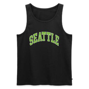 Seattle - Men's Premium Organic Tank Top - black - Front - AI Model Male 178 light (178cm)