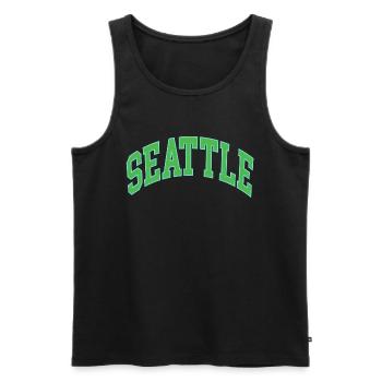 Seattle - Men's Premium Organic Tank Top - black - Front - AI Model Male 178 light (178cm)