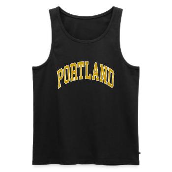 Portland - Débardeur bio Premium Homme - noir - Devant - Michal (187cm)