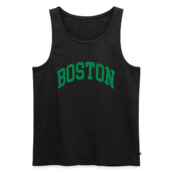 Boston - Männer Premium Bio Tank Top - Schwarz - Vorne - AI Model Male 178 light (178cm)