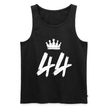 44 Zahl Krone - Männer Premium Bio Tank Top - Schwarz - Vorne - Michal (187cm)