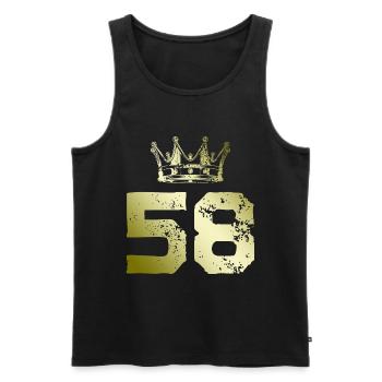 58 Couronne numérique - Débardeur bio Premium Homme - noir - Devant - Michal (187cm)