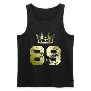 89 Number crown - Men's Premium Organic Tank Top - black - Front - Michal (187cm)