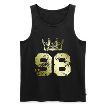 98 Couronne numérique - Débardeur bio Premium Homme - noir - Devant - Michal (187cm)