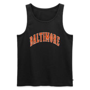 Baltimore - Männer Premium Bio Tank Top - Schwarz - Vorne - AI Model Male 178 light (178cm)