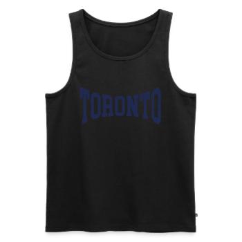 Toronto - Männer Premium Bio Tank Top - Schwarz - Vorne - Michal (187cm)