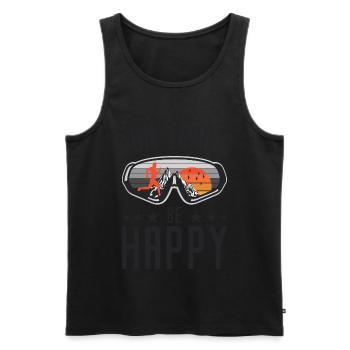 Run Trails Be Happy Trail Runner Lunettes de soleil - Débardeur bio Premium Homme - noir - Devant - AI Model Male 178 light (178cm)