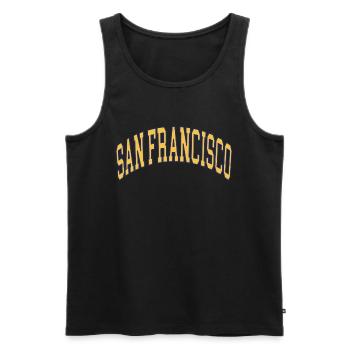 San Francisco - Men's Premium Organic Tank Top - black - Front - AI Model Male 178 light (178cm)