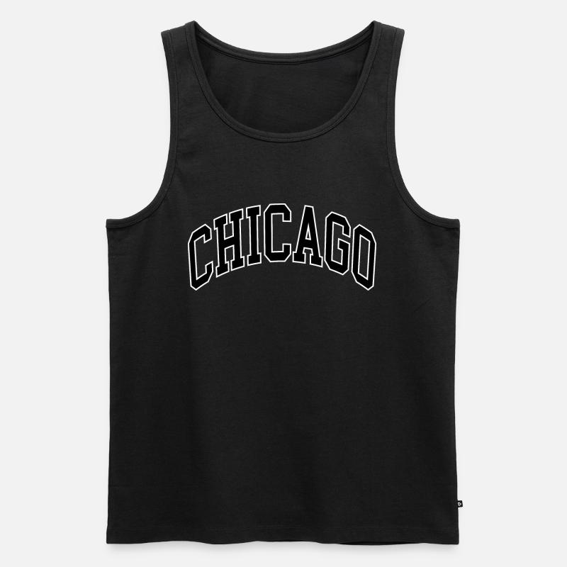 Chicago - Männer Premium Bio Tank Top - Schwarz