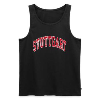 Stuttgart - Men's Premium Organic Tank Top - black - Front - AI Model Male 178 light (178cm)