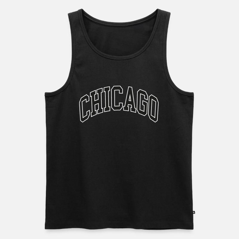 Chicago - Männer Premium Bio Tank Top - Schwarz