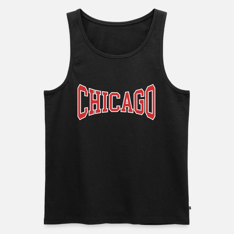 Chicago - Männer Premium Bio Tank Top - Schwarz