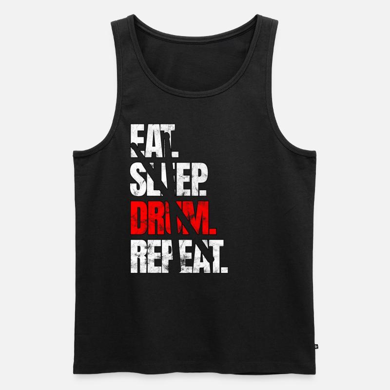Schlagzeug - Männer Premium Bio Tank Top - Schwarz