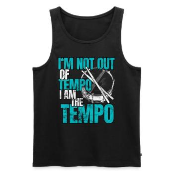 Drums - Men's Premium Organic Tank Top - black - Front - AI Model Male 178 light (178cm)