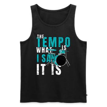 Drums - Men's Premium Organic Tank Top - black - Front - AI Model Male 178 light (178cm)