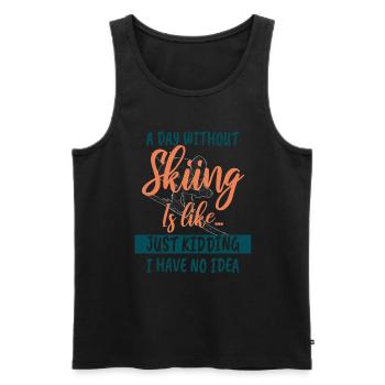Skiing Skiing Skiing Skiing Skiing - Men's Premium Organic Tank Top - black - Front - AI Model Male 178 light (178cm)