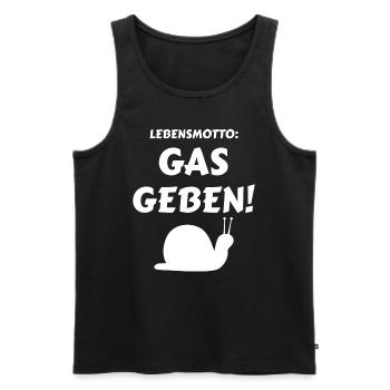 Lebensmotto Lustig - Männer Premium Bio Tank Top - Schwarz - Vorne - Michal (187cm)
