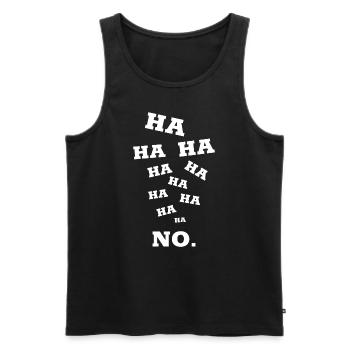Paroles drôles et sarcastiques - Débardeur bio Premium Homme - noir - Devant - AI Model Male 178 light (178cm)