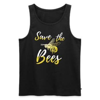 Save the Bees - Männer Premium Bio Tank Top - Schwarz - Vorne - AI Model Male 178 light (178cm)