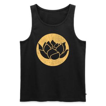 Yoga Lotus Kontur Silhouette - Männer Premium Bio Tank Top - Schwarz - Vorne - AI Model Male 178 light (178cm)