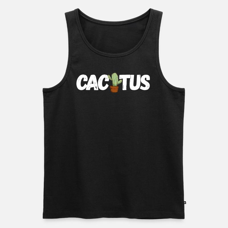 Cactus - Männer Premium Bio Tank Top - Schwarz