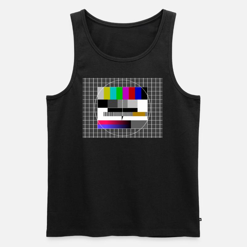 Testbild Sendepause 80er 80's - Männer Premium Bio Tank Top - Schwarz