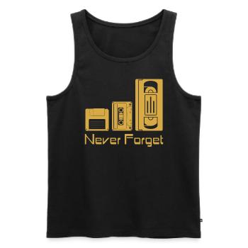 Never Forget Datenträger VHS Floppy Disc Kassette - Männer Premium Bio Tank Top - Schwarz - Vorne - AI Model Male 178 light (178cm)