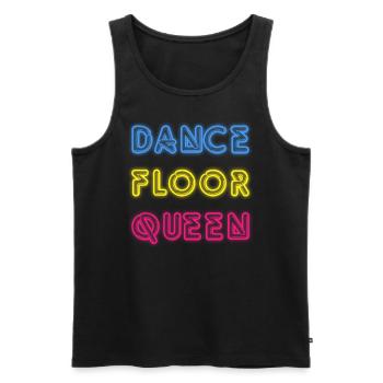 Dance Floor Queen 80er Neon Disco Party - Männer Premium Bio Tank Top - Schwarz - Vorne - AI Model Male 178 light (178cm)