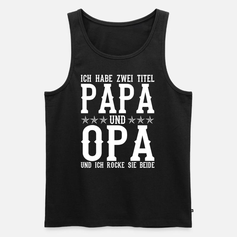 Papa und Opa Vatertagsgeschenk Spruch - Männer Premium Bio Tank Top - Schwarz
