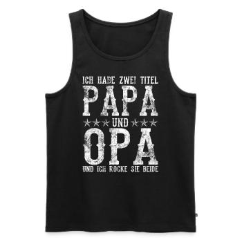Cadeau fête des pères papa et grand-père disant grunge - Débardeur bio Premium Homme - noir - Devant - Michal (187cm)