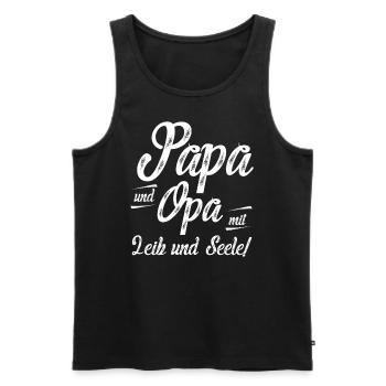 Dad and Grandpa with heart and soul - Men's Premium Organic Tank Top - black - Front - Michal (187cm)