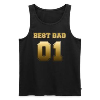 Best Dad 01 - Männer Premium Bio Tank Top - Schwarz - Vorne - Michal (187cm)