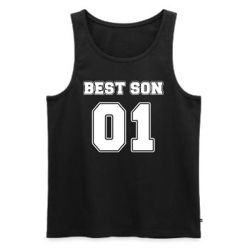 Best Son 01 Kind Sohn weiss - Männer Premium Bio Tank Top - Schwarz - Vorne - AI Model Male 178 light (178cm)