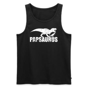 Papasaurus Rex Father Son grunge - Men's Premium Organic Tank Top - black - Front - AI Model Male 178 light (178cm)