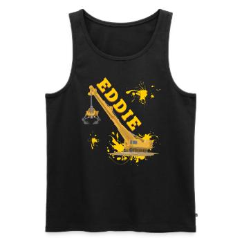 Eddie Schaufel Kran Bagger - Männer Premium Bio Tank Top - Schwarz - Vorne - AI Model Male 178 light (178cm)