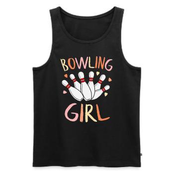 Bowling Girl - Männer Premium Bio Tank Top - Schwarz - Vorne - AI Model Male 178 light (178cm)