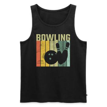 Bowling Retro - Männer Premium Bio Tank Top - Schwarz - Vorne - AI Model Male 178 light (178cm)