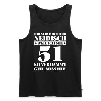 51. Geburtstag Lustiger Spruch Geschenk - Männer Premium Bio Tank Top - Schwarz - Vorne - Michal (187cm)
