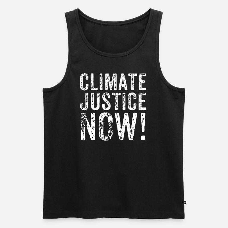 Climate Justice Now - Männer Premium Bio Tank Top - Schwarz
