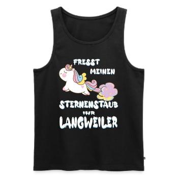 Fresst meinen Sternenstaub ihr Langweiler Einhorn - Männer Premium Bio Tank Top - Schwarz - Vorne - AI Model Male 178 light (178cm)