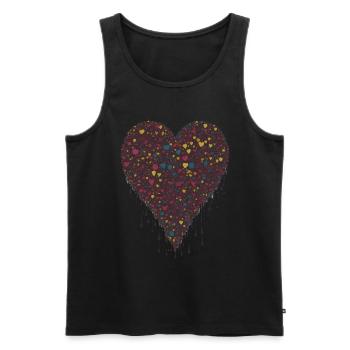 Schokolade Herz flüssig tropft - Männer Premium Bio Tank Top - Schwarz - Vorne - AI Model Male 178 light (178cm)