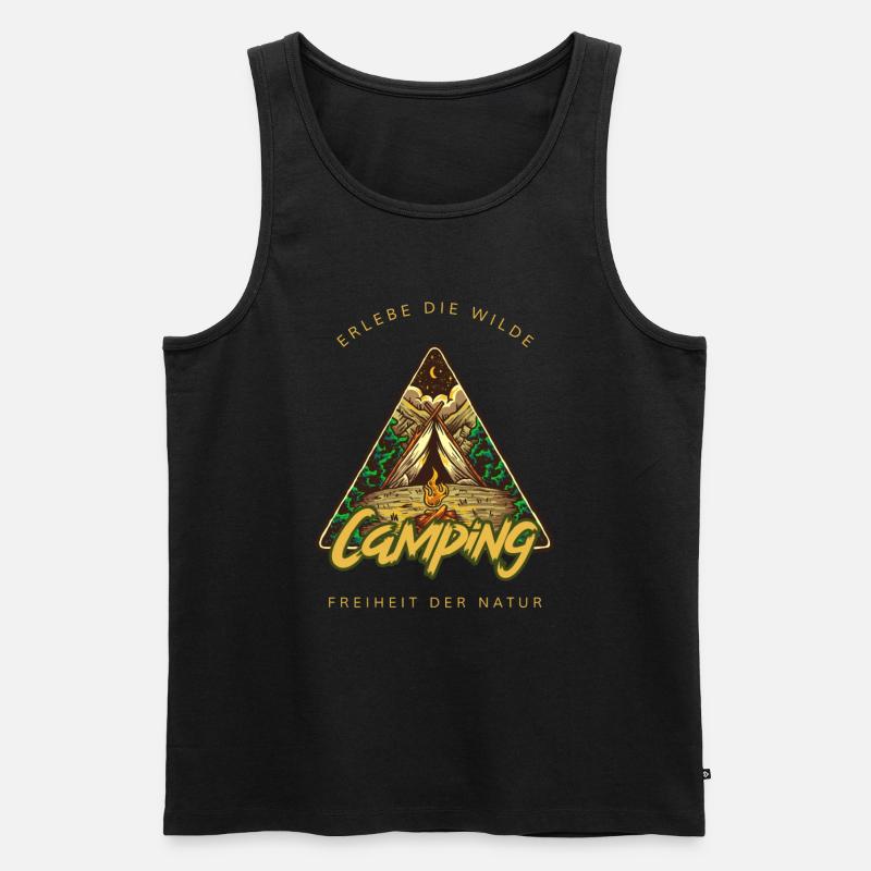 Camping - Männer Premium Bio Tank Top - Schwarz