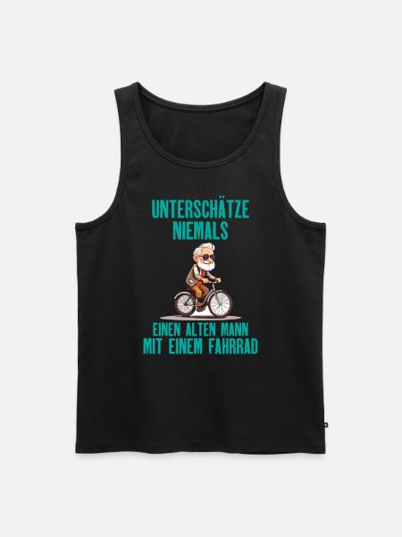 Fahrrad - Alten Mann - Männer Premium Bio Tank Top - Schwarz