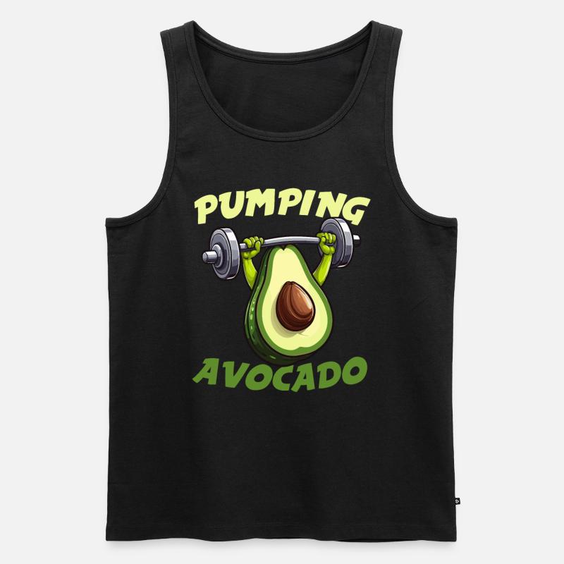 Pumping Avocado - Männer Premium Bio Tank Top - Schwarz