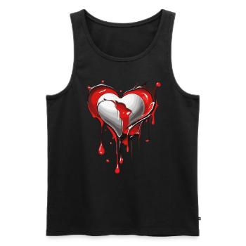 Broken heart melts - Men's Premium Organic Tank Top - black - Front - AI Model Male 178 light (178cm)