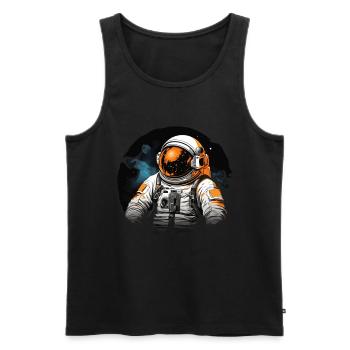 Astronaut Helmet Space - Men's Premium Organic Tank Top - black - Front - AI Model Male 178 light (178cm)
