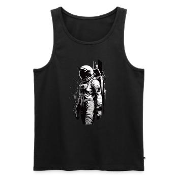 Femme en combinaison spatiale - Débardeur bio Premium Homme - noir - Devant - AI Model Male 178 light (178cm)