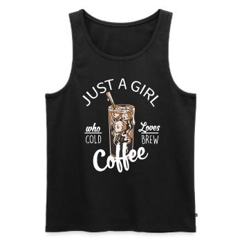 Just a Girl who loves Cold Brew - Männer Premium Bio Tank Top - Schwarz - Vorne - Michal (187cm)